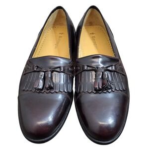 Barrington Mens Burgundy Leather Tassel Loafer Shoes Style 74545 Size 7.5 D